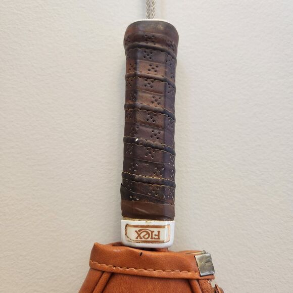 Vintage Burnt Orange Ektelon Flex Racquetball Racquet Small Leather Handle MCM - Picture 6 of 12